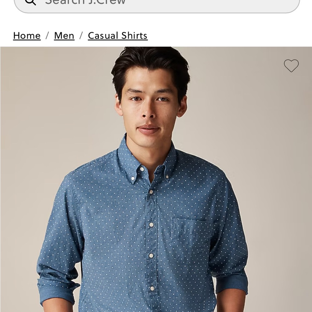 J. Crew Men's Secret Wash Cotton Poplin Shirt in Nostalgia Heather